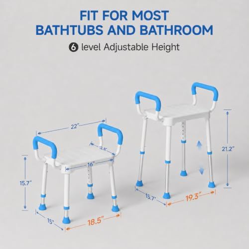 Blue padded backless shower seat — photo 3