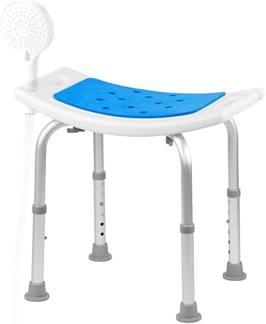 Heavy duty aluminum shower seat with cushion