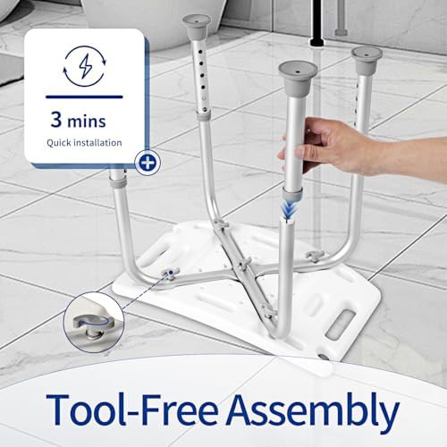Heavy duty aluminum shower seat with cushion — photo 3