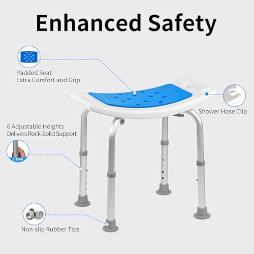 Heavy duty aluminum shower seat with cushion — photo 4