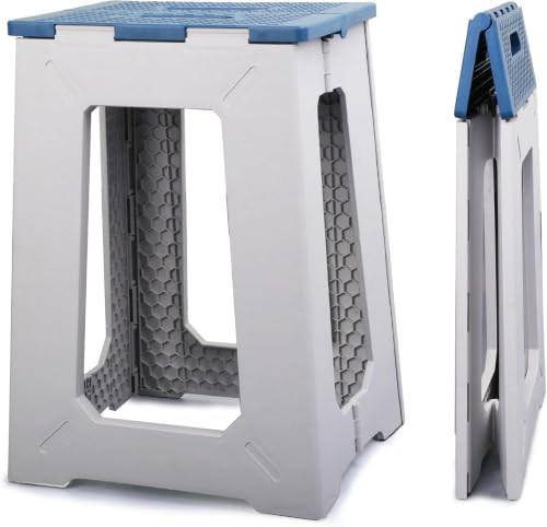 Blue foldable waterproof plastic shower stool