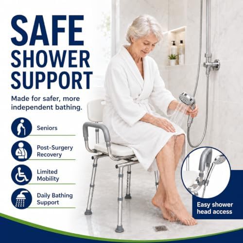 Aluminum swivel seat adjustable shower chair — photo 5
