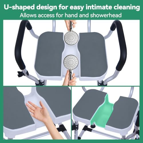 U-shaped adjustable height shower chair — photo 3