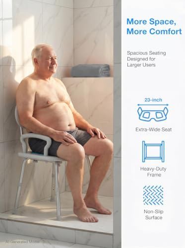 Wide seat heavy duty bath bench — photo 3