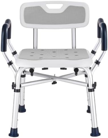 Gray adjustable heavy duty shower chair