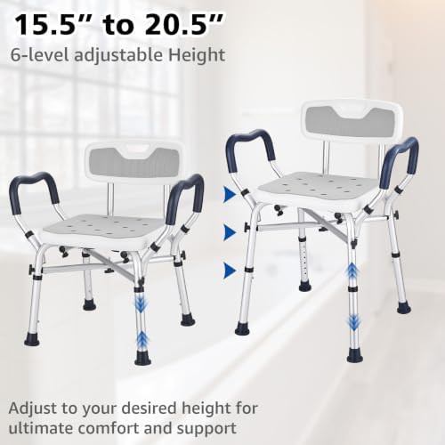 Gray adjustable heavy duty shower chair — photo 4