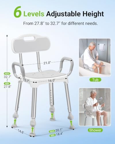 Wide Braced Shower Bench with Aluminum Frame — photo 5