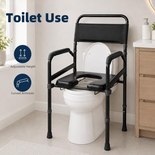 Adjustable padded shower commode seat — photo 5