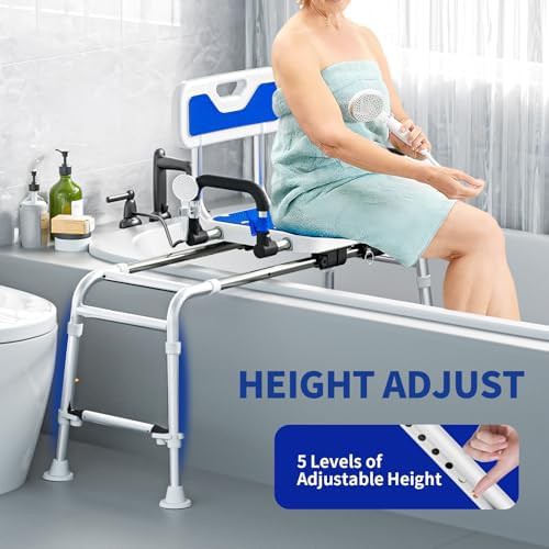 Adjustable Sliding Shower Transfer Bench — photo 5