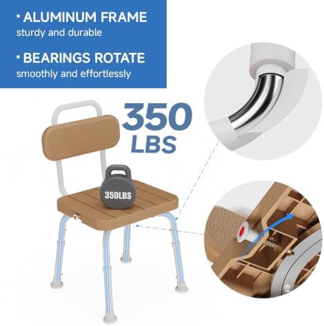 Swivel shower chair 350 lb limit — photo 3