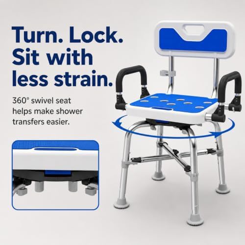 Heavy duty swivel seat shower chair — photo 3