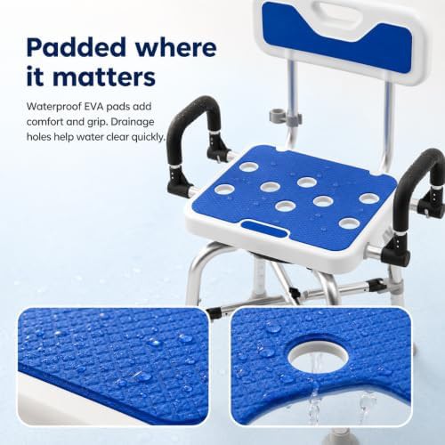 Heavy duty swivel seat shower chair — photo 5