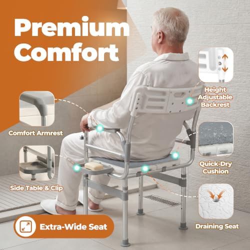 Folding XXL shower chair with soft cushion — photo 5